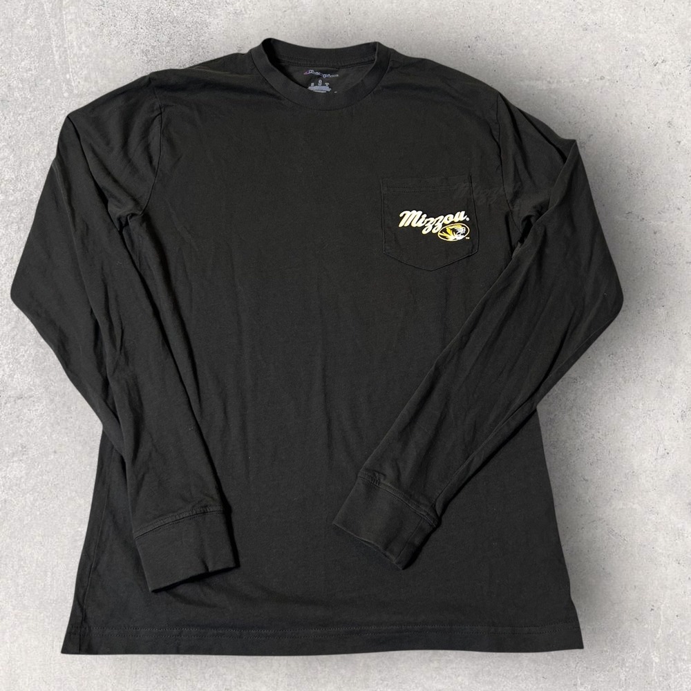 Mizzou Missouri Tigers T Shirt Mens S Black Champion Long‎ Sleeve Tee College